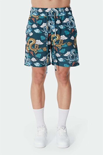 Eight Date Ohbro Ejdarha Pattern Green Shorts