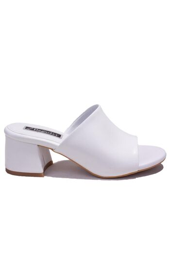 DAGOSTER Dza07-811304 White Classic Heeled Women's Slippers