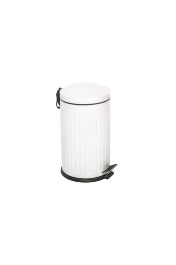 REYKA HİJYEN 16 Liters Pedal Vitange Striped Pattern White, Metal Trash Can