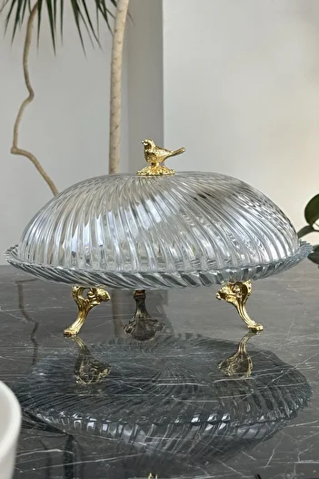 MAY HOME Glass Cake and Metal Leg Cake and Cookie