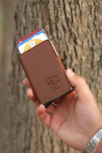 Newish Double Automatic Card Mechanism Card Holder Wallet with Rfid Blocking Feature (6.5x9.5cm)