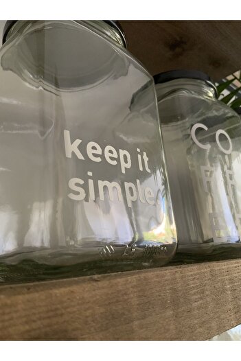 Atölye Merdiven Keep It Simple Glass Decorative Ration Coffee Jar Tea Sugar Jar Coffee with Label