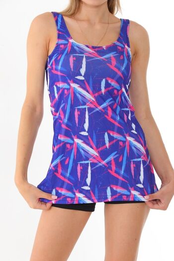 segiza Patterned Strap Swimsuit with Shorts - Brush