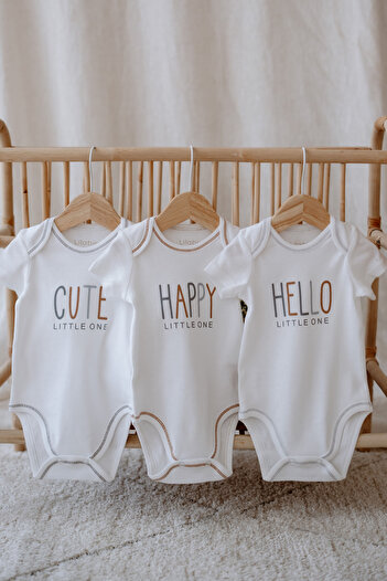 Lilabio 3-piece Short Sleeve 100% Organic Cotton Baby Bodysuit Set
