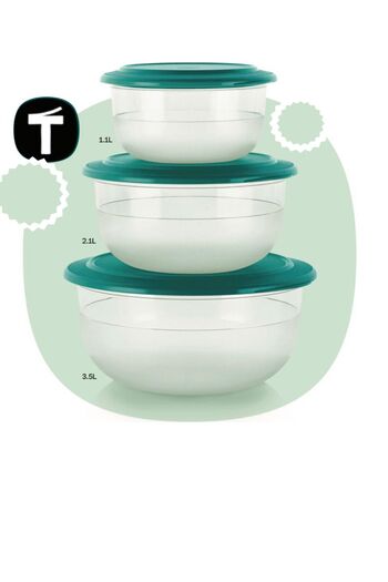 Tupperware 3 Piece Crystal Storage and Service Set