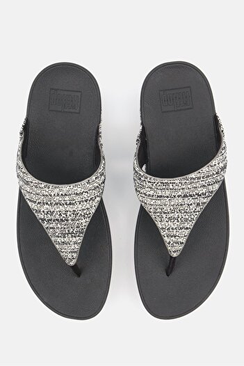 Fitflop Women Lulu Shimmerweave Slip On Sandals, Black Combo