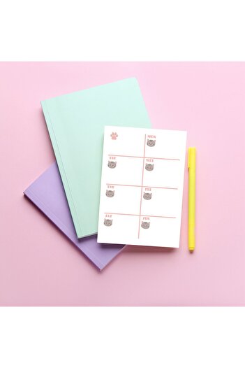 Pine Note Cute Animal Pattern Checkered Notepad/Memopad/Planner/To Do List/Notebook/A6