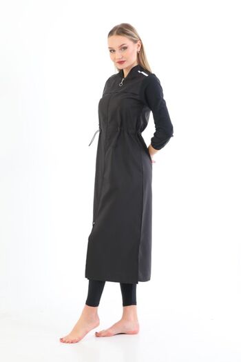 Paleys Mayo Black Extra Long Hijab Swimsuit - Single Top Design