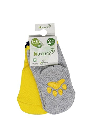 Genel Markalar Biorganic Kız Erkek Bebek Paw Desen 2li Kaymaz Bebek Çorap