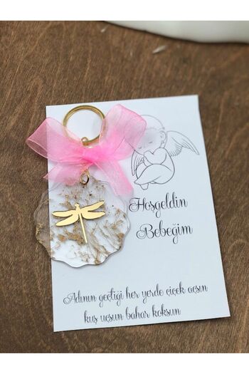 Masalsı Concept 25 Pieces Newborn Baby Favors Mawlid Birthday Gift Epoxy Keychain