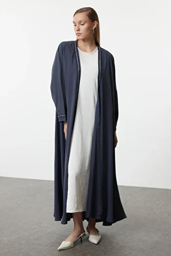 Trendyol Modest Smoked Stone Embroidered Woven - Cap & Ferace TCTAW25KF00013