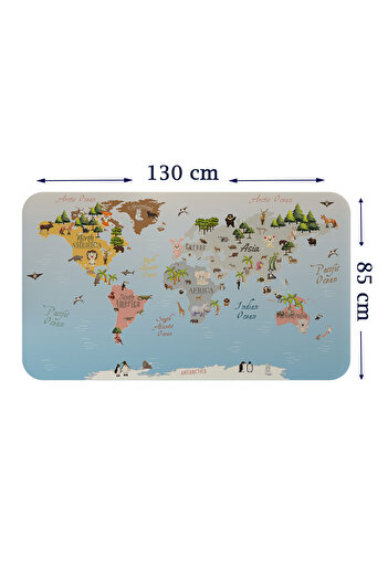Dropcek eticaret Educational World Map World Atlas Children's and Baby's Room Wall Sticker-85x130-3824