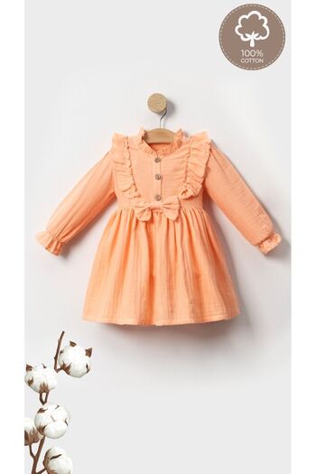 aden kids Rochie de vis de primăvară culoare somon - muselină 100% bumbac,