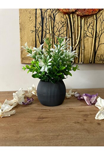 La bella bazar Floare artificială într-un ghiveci de dimensiuni mici, decor de masă cu flori artificiale realiste