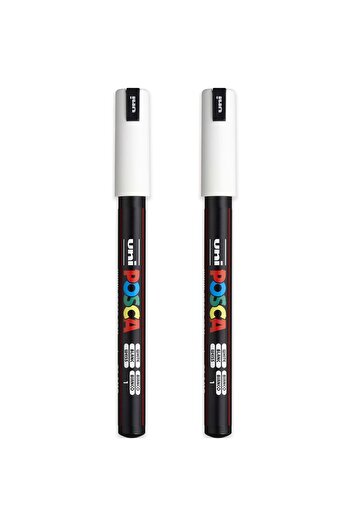 UNİ-BALL Posca Uni Ultra Fine 0.7 Mm White Paint Marker - 2 Pieces