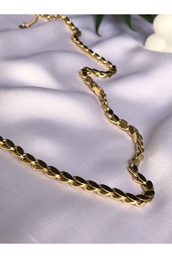 yadeco jewellery Kararmaz Çelik 60 cm Arpa Pullu Zincir (+5cm uzatma zincirli)