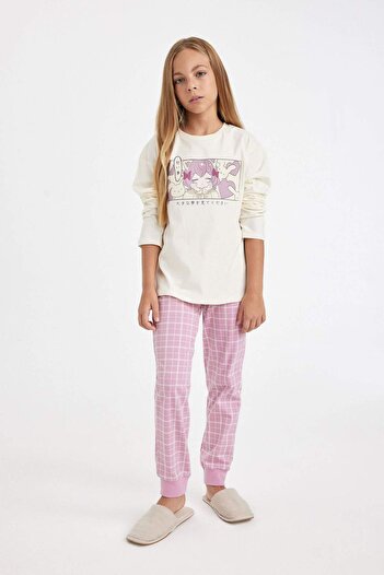 DeFacto Dfc - Girl's Long Sleeve Printed Pajama Set