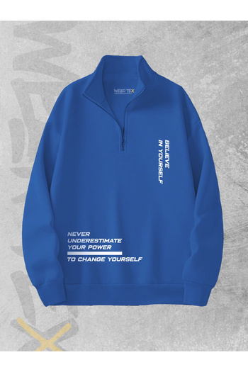 WEARTEX Світшот з напівзастібкою на 3 нитки з принтом «Believe In Yourself»