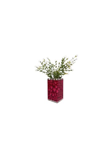 Sia arcnxx ÇİÇEK,BEYAZ YAPAY ÇİÇEK VE VAZO DEKORATİF KALPLİ 7X7X17CM Sn  1022995