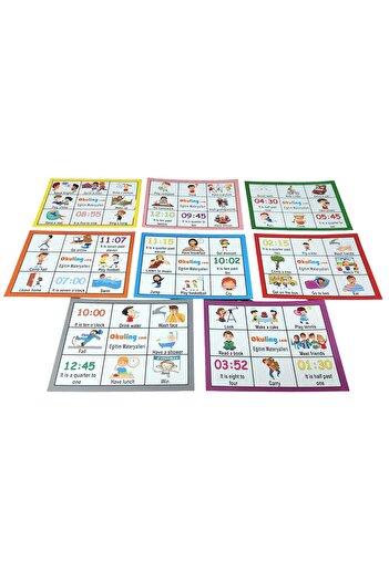 Okuling Bingo - English Bingo Set - Daily Activities, Actions, Time