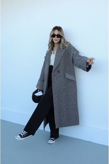 MODA BTL Палто с шев рибена кост