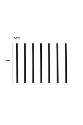 Yusuf Dirik YD Party Supplies Siyah Ince Kokteyl Pipeti Kıl Pipet 300 Adet 14 Cm 4 Mm
