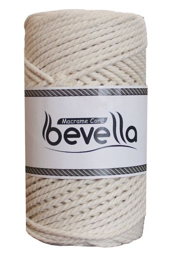 Bevella Macrame Cord Premium 3 mm Macrame Thread - 250 Gr Twisted Cotton