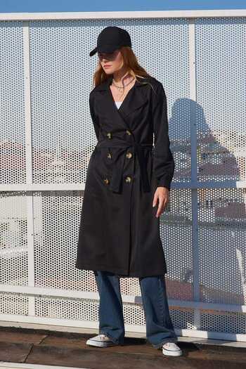 DEMOİSELLE Belted Women's Trench Coat