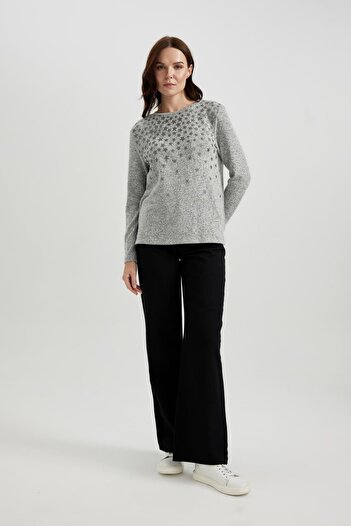 DeFacto Crew Neck Long Sleeve Traditional Fit T-shirt B5185ax23wn