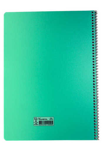 Ticon A4 60 Sheets Checked Spiral Plastic Cover Notebook