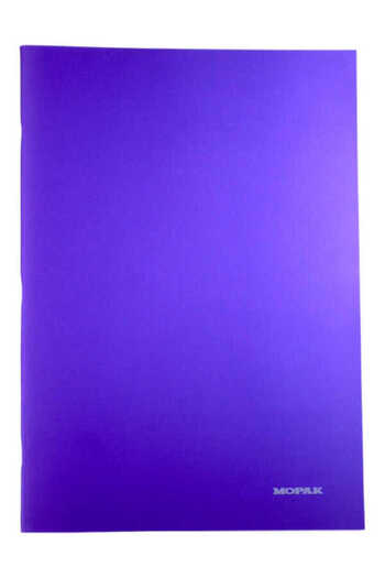 Mopak A4 60 Sheets Unlined Plastic Cover School Notebook