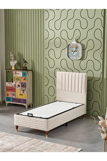 beehanem Ezgi 90x190 Tek Kişilik (Baza+Başlık) 2 Li Set (BabyFace Krem)