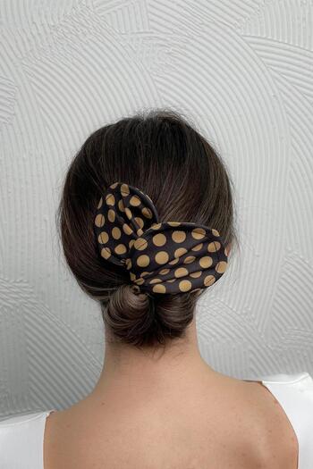 Modex Black Polka Dot String Hair Clip (40cm)