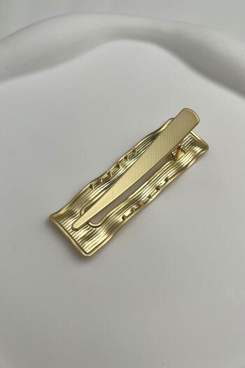 Modex Cataramă laterală din metal, dreptunghiulară, curbată de culoare aurie (dimensiune: 6,5 cm)
