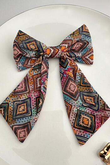 Modex Ethnic Patterned Automatic Hair Clip with Tail