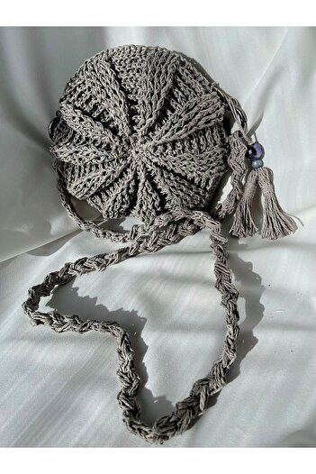 DNA MODA Bohemian Macaron Straw Bag - Hand Knitted and Paper String Bag