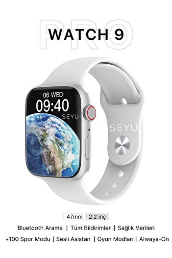 SEYUWATCH Watch 9 Pro Akıllı Saat Iphone Uyumlu Ve Android Tüm Telefonlara Uyumlu Smartwatch