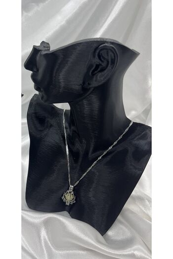 Yıldız Accessory Lotus Patterned Night Glow Necklace and Bracelet Set - 2 Pieces