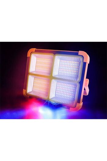 Mioled Güneş Enerjili Solar 200w Watt Led Projektör Taşınabilir Sarı Beyaz Ve Çakar Işık Lamba Ip44