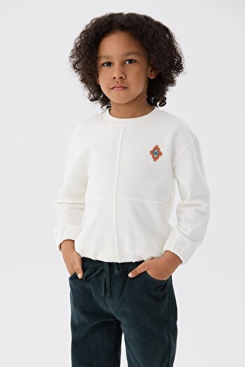 Nebbati Bg Store Boy's Ecru Sweatshirt