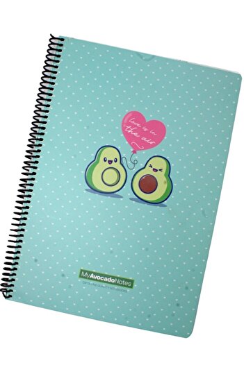 Gıpta Avocado A4 80 Sheets Lined Spiral Notebook - Love Is in the Air 5819