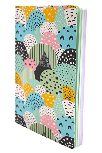 Kırtasiye Ofisi 15 X 21 Cm Leaf Lined Backdrop Colored Notebook and Circles Set
