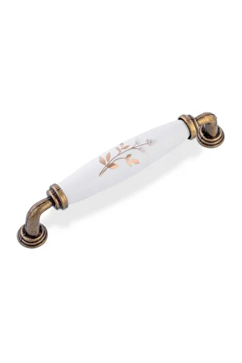 EYLULHİRDAVAT Luxury Modern Orchid Antique Yellow Olive Porcelain Furniture Drawer Cabinet Handle 128mm