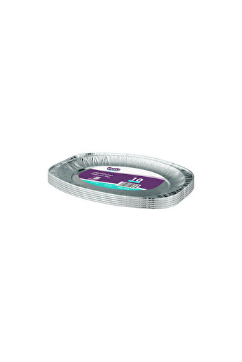 LeDari Aluminum Oval Plate - Silver - 6036 - 10Pcs