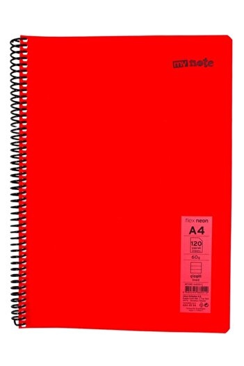 Mynote Flex A4 120 - Leaf Striped Spiral Neon Notebook