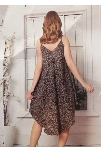 Flamingo Leopard Patterned Women's Home Sea Beach Dress