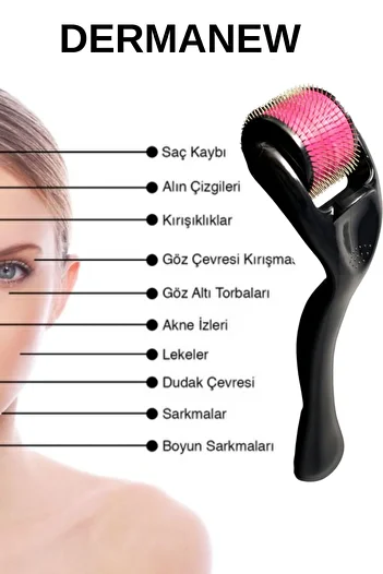 Dermaroller DERMANEW Skin Spot Facial Renewal - dermaroller - χτένα - μασάζ μαλλιών Ρολό τιτανίου με 540 βελόνες (1 mm)
