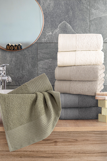Güvenal Sıla 8-piece Boxed Cotton Towel Set - 50x90cm | Hand & Face Towel