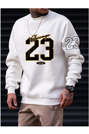 MOONBULL Ανδρικό φούτερ Oversize - Chicago 23 εμπρός και μανίκι με στάμπα