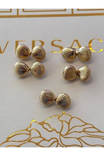 ODDA TASARIM ATÖLYESİ Gold Colored Seashell Model Shirt and Blouse Button Set